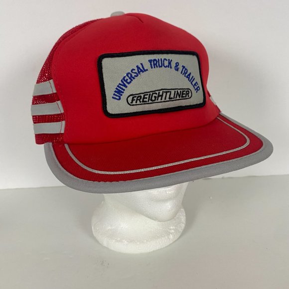 Vintage NEW Universal Truck & Trailer Freightliner 3 Stripe Trucker Snapback Hat - Picture 3 of 8